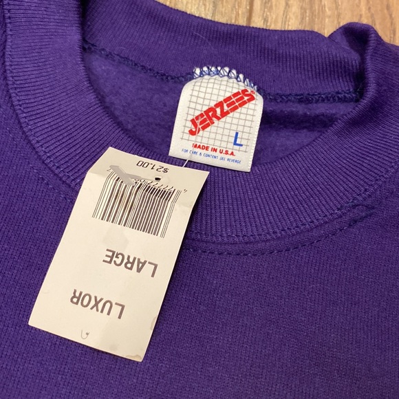 Vintage 90s Luxor Hotel Las Vegas Purple Gold Puff Print Crewneck Sweatshirt NWT - Picture 3 of 5